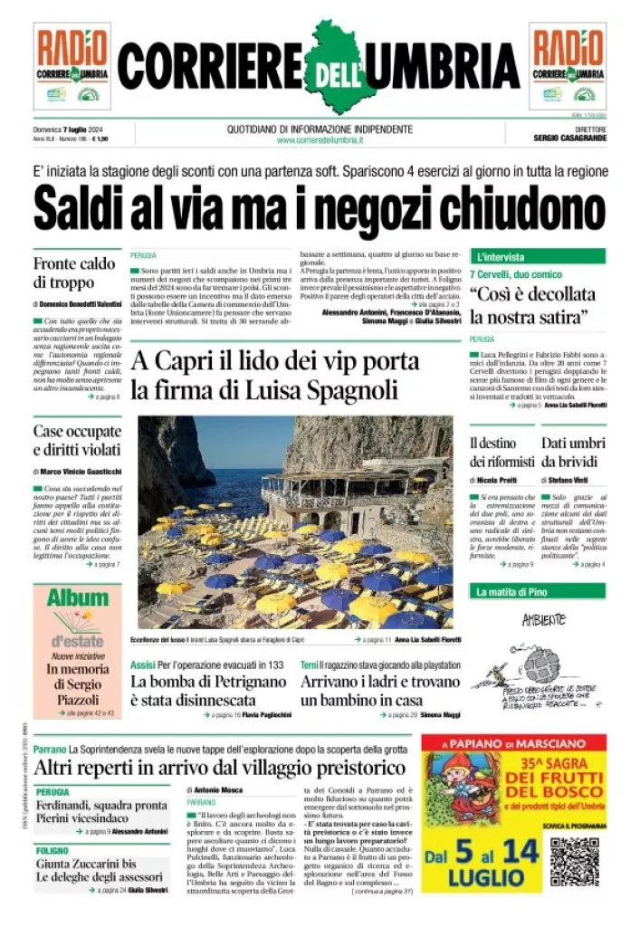 Prima-pagina-corriere umbria-del-2024-07-07